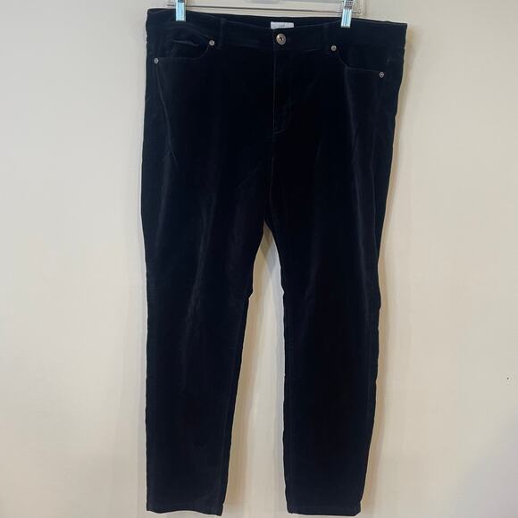 J.Jill Luxe Velveteen-Stretch High Rise Jeans Sz 16 - Picture 2 of 6